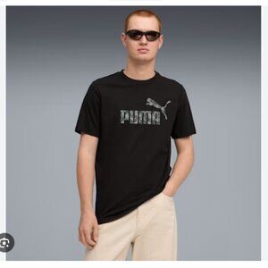 NWT Black Puma Men's T-shirt with gray and white detail--Medium-316